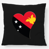 Kissen Papua-Neuguinea Flagge Herz 40x40cm