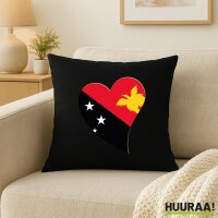 Kissen Papua-Neuguinea Flagge Herz 40x40cm