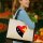 Jutetasche Papua-Neuguinea Flagge Herz 21 Liter Black