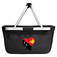 Einkaufskorb faltbar Papua-Neuguinea Flagge Herz 20 Liter...