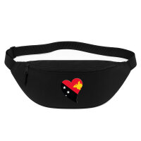 Bauchtasche Papua-Neuguinea Flagge Herz 2,5 Liter Black