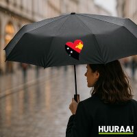 Regenschirm Papua-Neuguinea Flagge Herz 98cm Schwarz