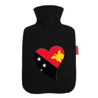 Wärmflasche Papua-Neuguinea Flagge Herz