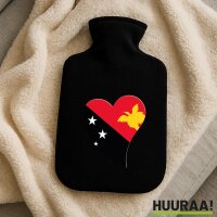 Wärmflasche Papua-Neuguinea Flagge Herz