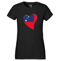 Damen T-Shirt Samoa Flagge Herz