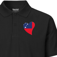 Herren Polo Shirt Samoa Flagge Herz