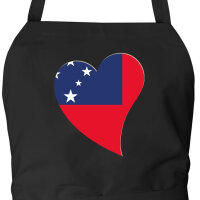 Sch&uuml;rze Samoa Flagge Herz mit Taschen