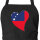 Schürze Samoa Flagge Herz mit Taschen