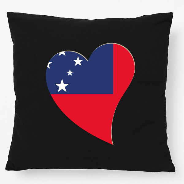 Kissen Samoa Flagge Herz 40x40cm