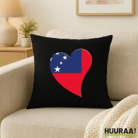 Kissen Samoa Flagge Herz 40x40cm