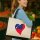 Jutetasche Samoa Flagge Herz 21 Liter Black