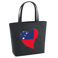 Filz Shopper Samoa Flagge Herz 22 Liter