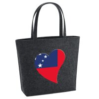Filzshopper Samoa Flagge Herz, 22 Liter