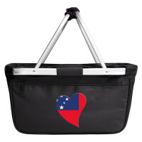 Einkaufskorb faltbar Samoa Flagge Herz 20 Liter Black