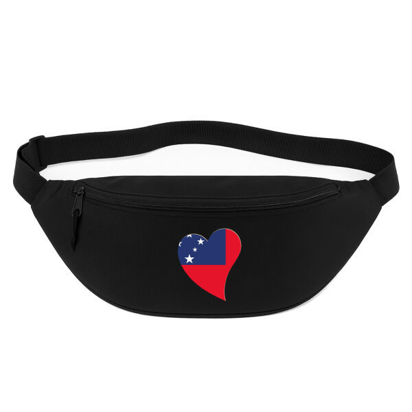 Bauchtasche Samoa Flagge Herz 2,5 Liter Black