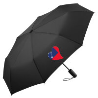 Regenschirm Samoa Flagge Herz 98cm Schwarz