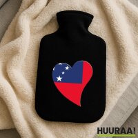 Wärmflasche Samoa Flagge Herz