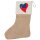 Weihnachtsstrumpf Samoa Flagge Herz Beige Jute