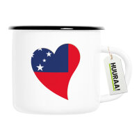 Emaille Tasse Samoa Flagge Herz 300ml Vintage