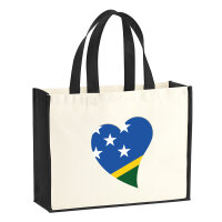 Jutetasche Salomonen Flagge Herz 21 Liter Black
