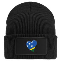 Beanie mit Patch Salomonen Flagge Herz Black