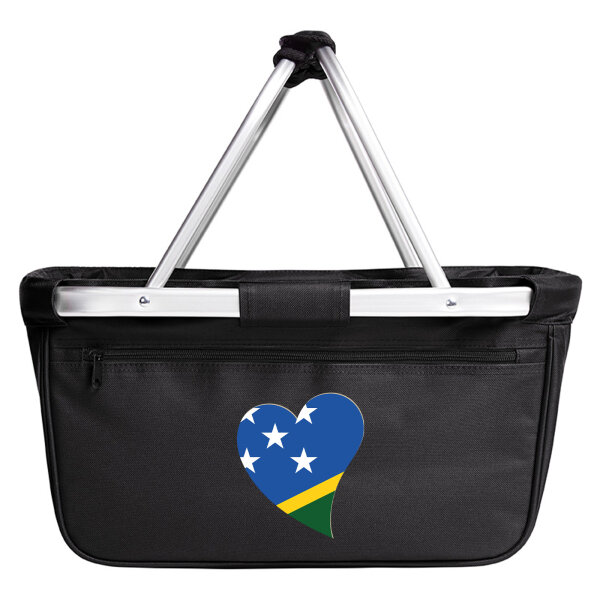 Einkaufskorb faltbar Salomonen Flagge Herz 20 Liter Black