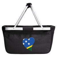 Einkaufskorb faltbar Salomonen Flagge Herz 20 Liter Black