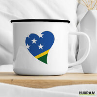 Emaille Tasse Salomonen Flagge Herz 300ml Vintage