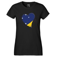 Damen T-Shirt Tokelau Flagge Herz