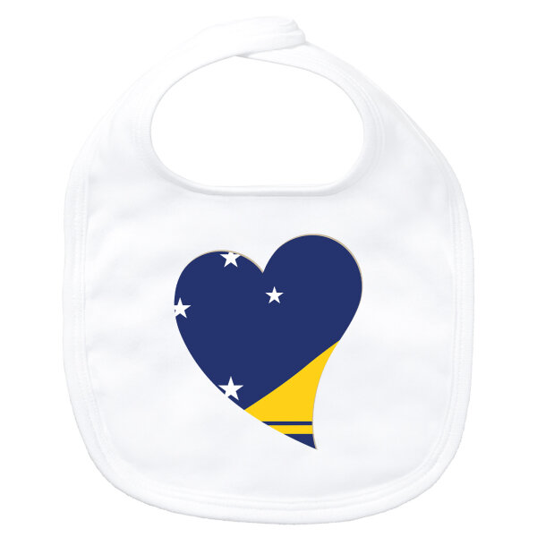 Baby Lätzchen Tokelau Flagge Herz Klettverschluss