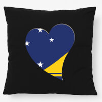 Kissen Tokelau Flagge Herz 40x40cm