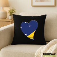 Kissen Tokelau Flagge Herz 40x40cm
