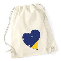 Turnbeutel Tokelau Flagge Herz 12 Liter