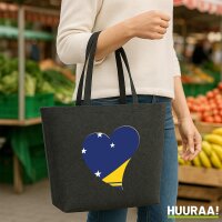 Filz Shopper Tokelau Flagge Herz 22 Liter