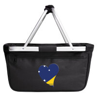 Einkaufskorb faltbar Tokelau Flagge Herz 20 Liter Black