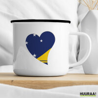 Emaille Tasse Tokelau Flagge Herz 300ml Vintage