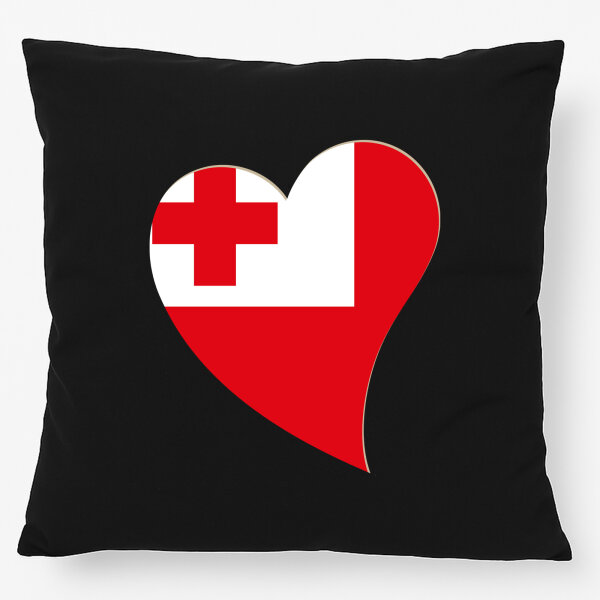 Kissen Tonga Flagge Herz 40x40cm