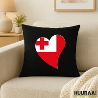 Kissen Tonga Flagge Herz 40x40cm