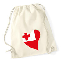 Turnbeutel Tonga Flagge Herz 12 Liter