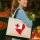 Jutetasche Tonga Flagge Herz 21 Liter Black