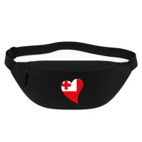 Bauchtasche Tonga Flagge Herz 2,5 Liter Black