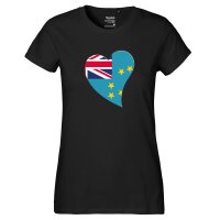 Damen T-Shirt Tuvalu Flagge Herz