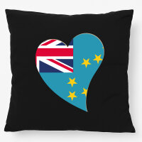 Kissen Tuvalu Flagge Herz 40x40cm