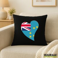 Kissen Tuvalu Flagge Herz 40x40cm