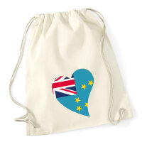 Turnbeutel Tuvalu Flagge Herz 12 Liter