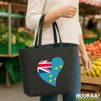 Filz Shopper Tuvalu Flagge Herz 22 Liter