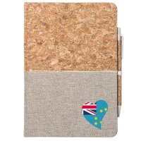 Notizbuch A5 Tuvalu Flagge Herz 80 Blatt inkl....