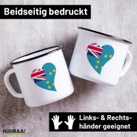 Emaille Tasse Tuvalu Flagge Herz 300ml Vintage