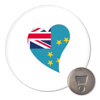 Magnet Tuvalu Flagge Herz 59mm K&uuml;hlschrankmagnet