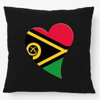 Kissen Vanuatu Flagge Herz 40x40cm